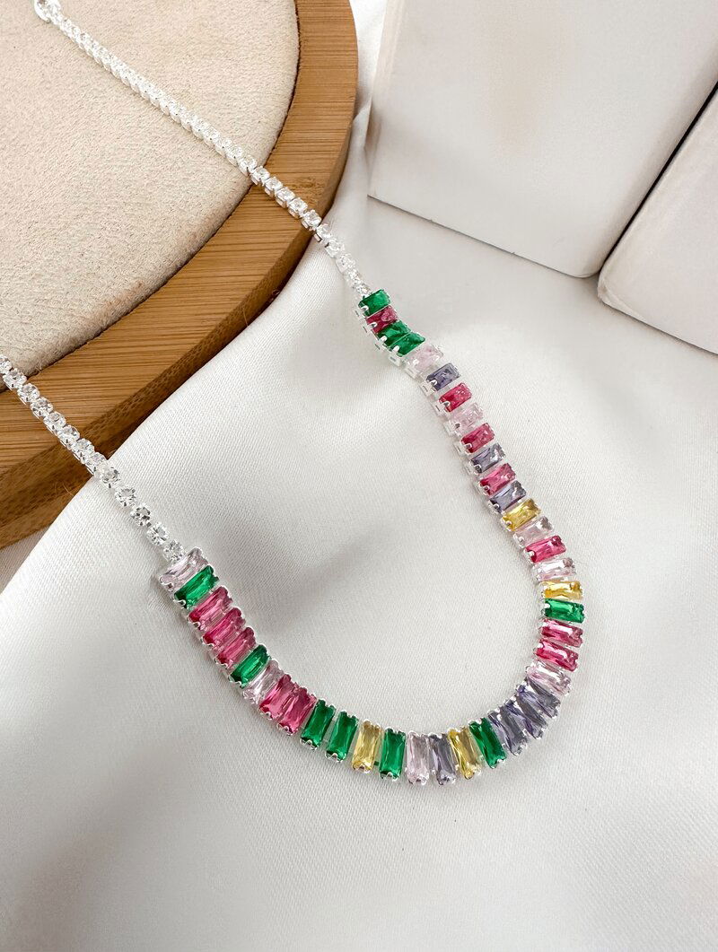 Colar Folheado a Ouro 18k e Prata Corrente de Navetes