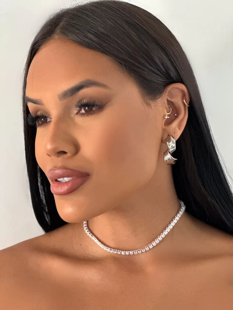 Colar Folheado a Ouro 18k e Prata Corrente de Zircônias