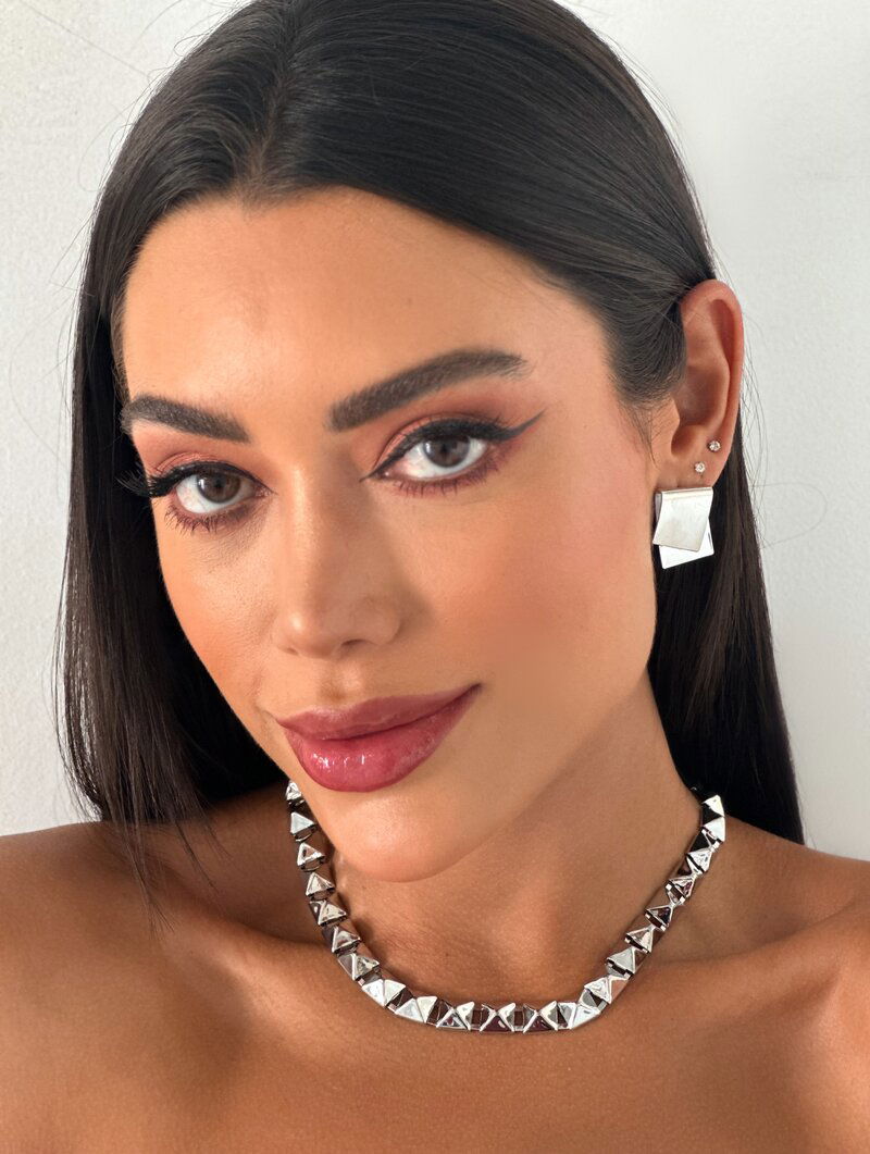 Colar Folheado a Ouro 18k e Prata Corrente Desing Spikes