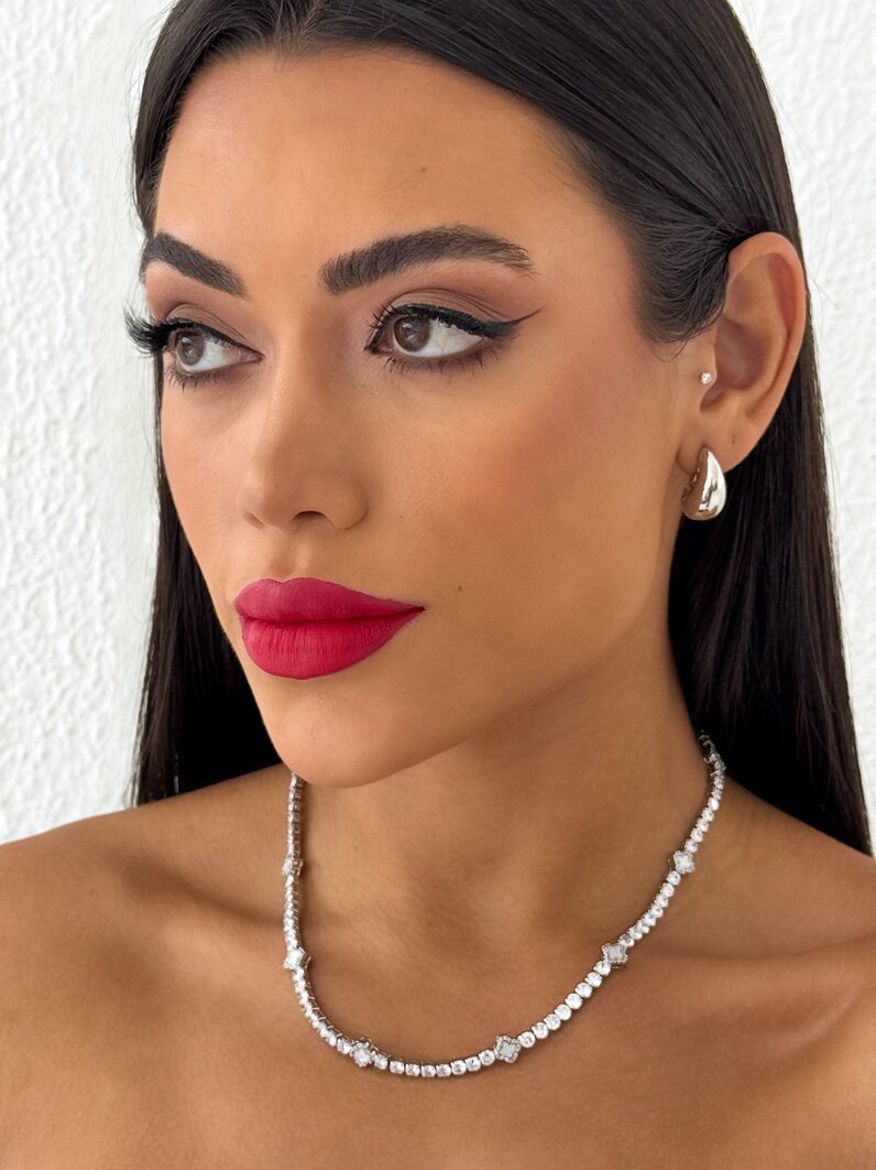 Colar Folheado a ouro 18K e Prata Craveja com Inspiração Joalheria