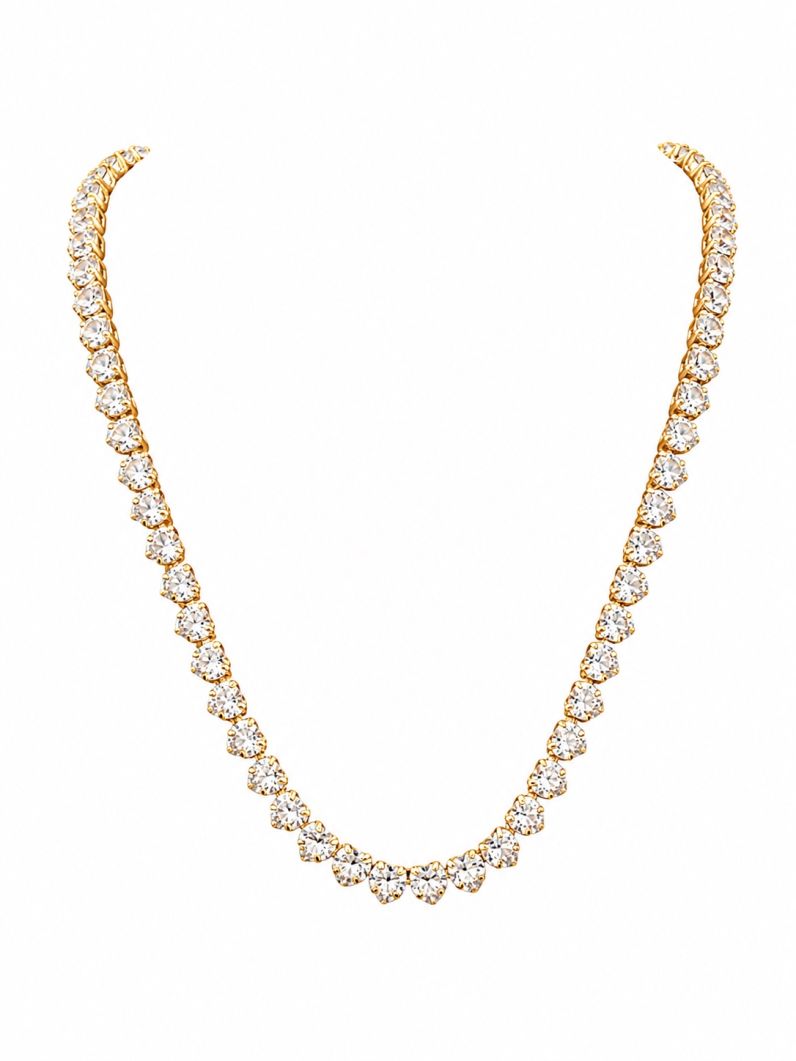 Colar Folheado a Ouro 18k e Prata Cravejado Corações