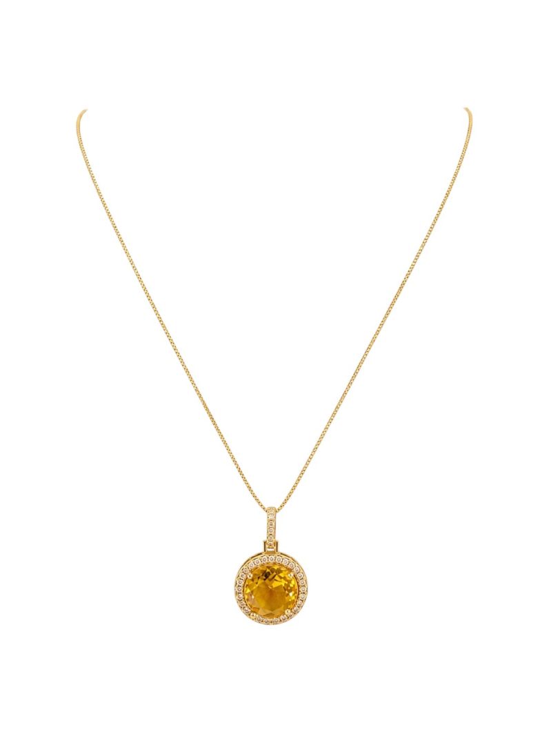 Colar Folheado a Ouro 18k e Prata Design Circulo Cravejado
