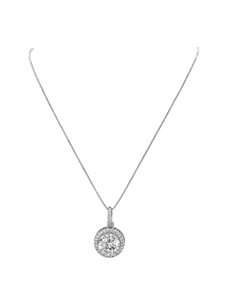Colar Folheado a Ouro 18k e Prata Design Circulo Cravejado