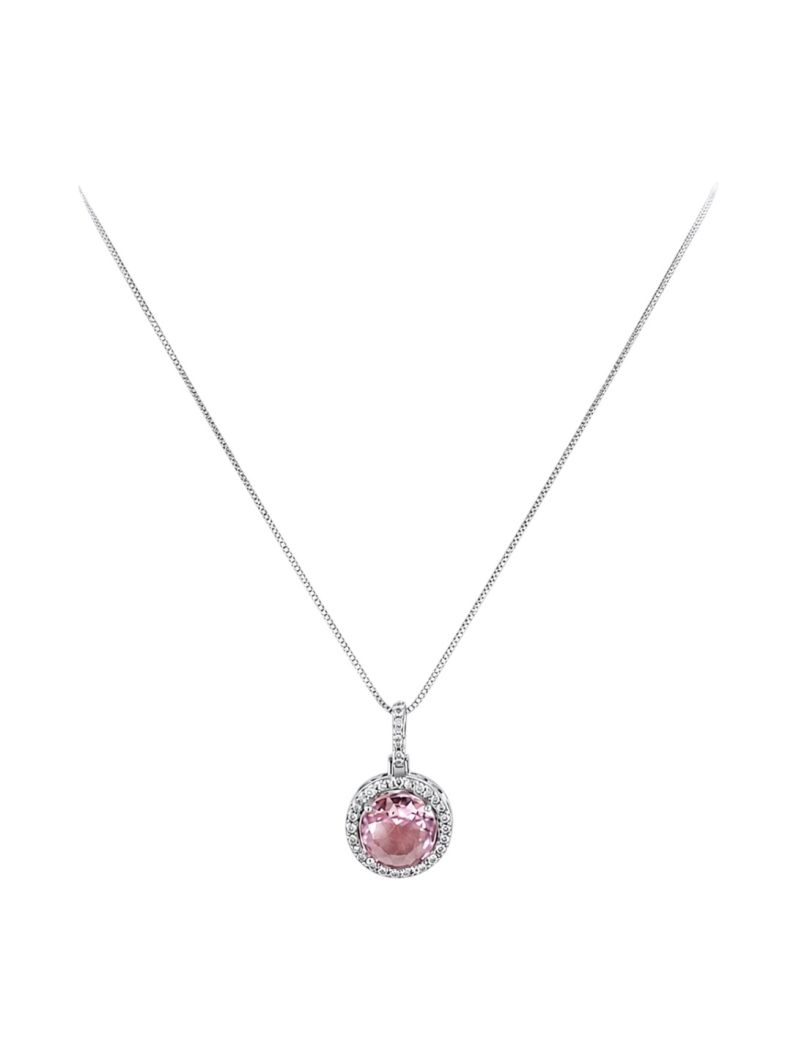 Colar Folheado a Ouro 18k e Prata Design Circulo Cravejado