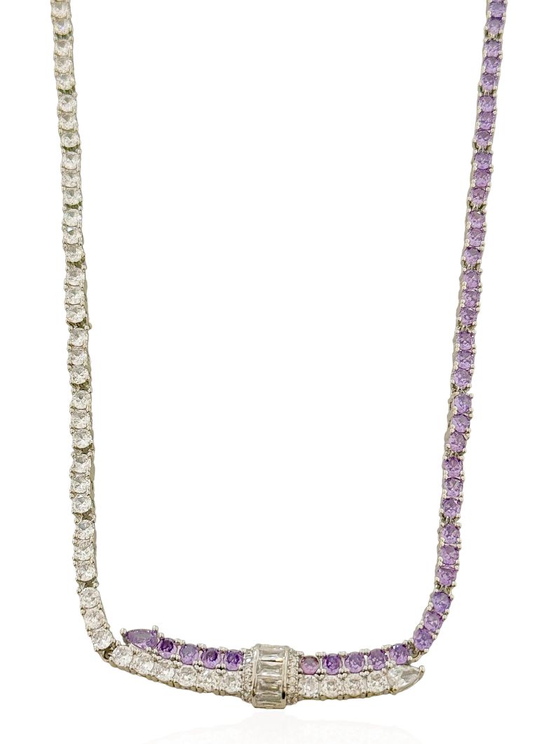 Colar Folheado a Ouro 18k e Prata Design Cravejado Cristais