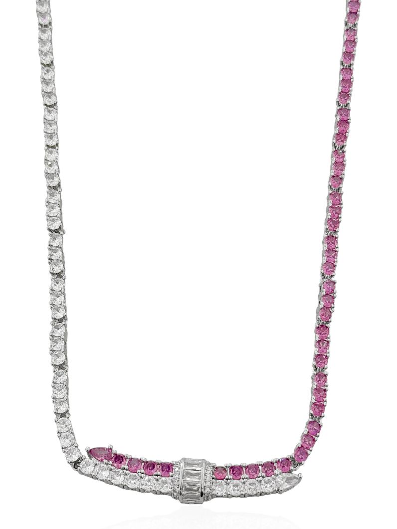 Colar Folheado a Ouro 18k e Prata Design Cravejado Cristais
