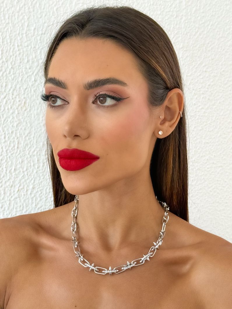 Colar Folheado a Ouro 18k e Prata Design Elos Modernos Detalhados