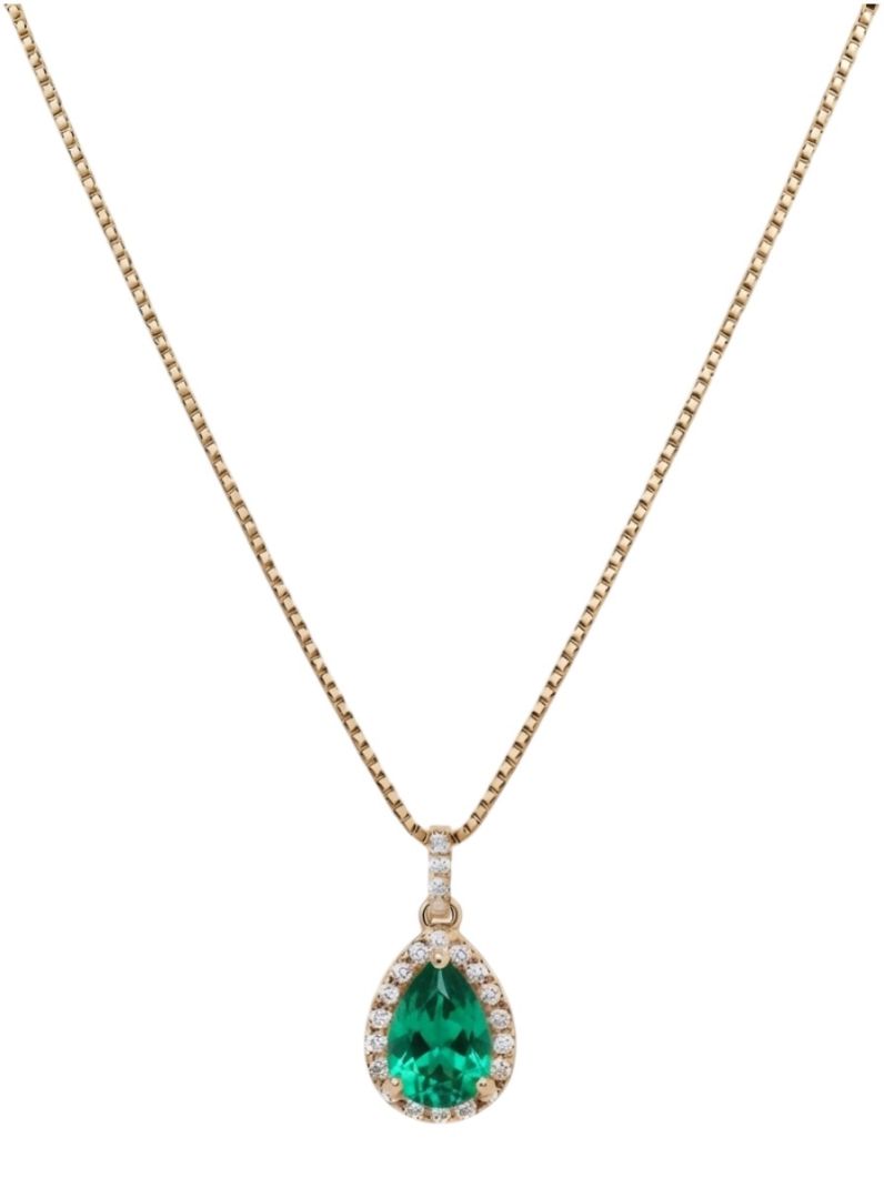 Colar Folheado a Ouro 18k e Prata Design Gota de Cristal