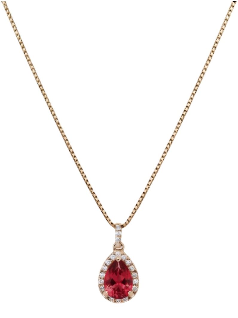 Colar Folheado a Ouro 18k e Prata Design Gota de Cristal