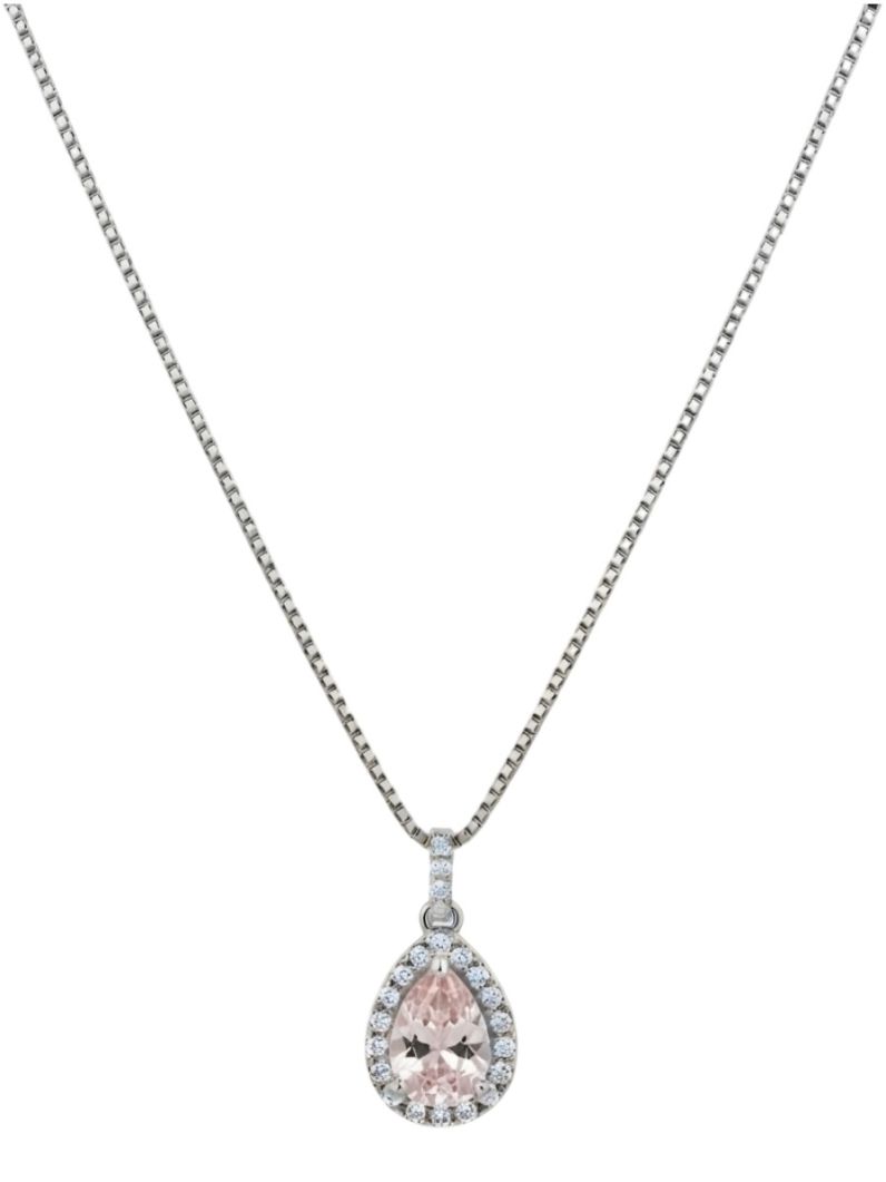 Colar Folheado a Ouro 18k e Prata Design Gota de Cristal