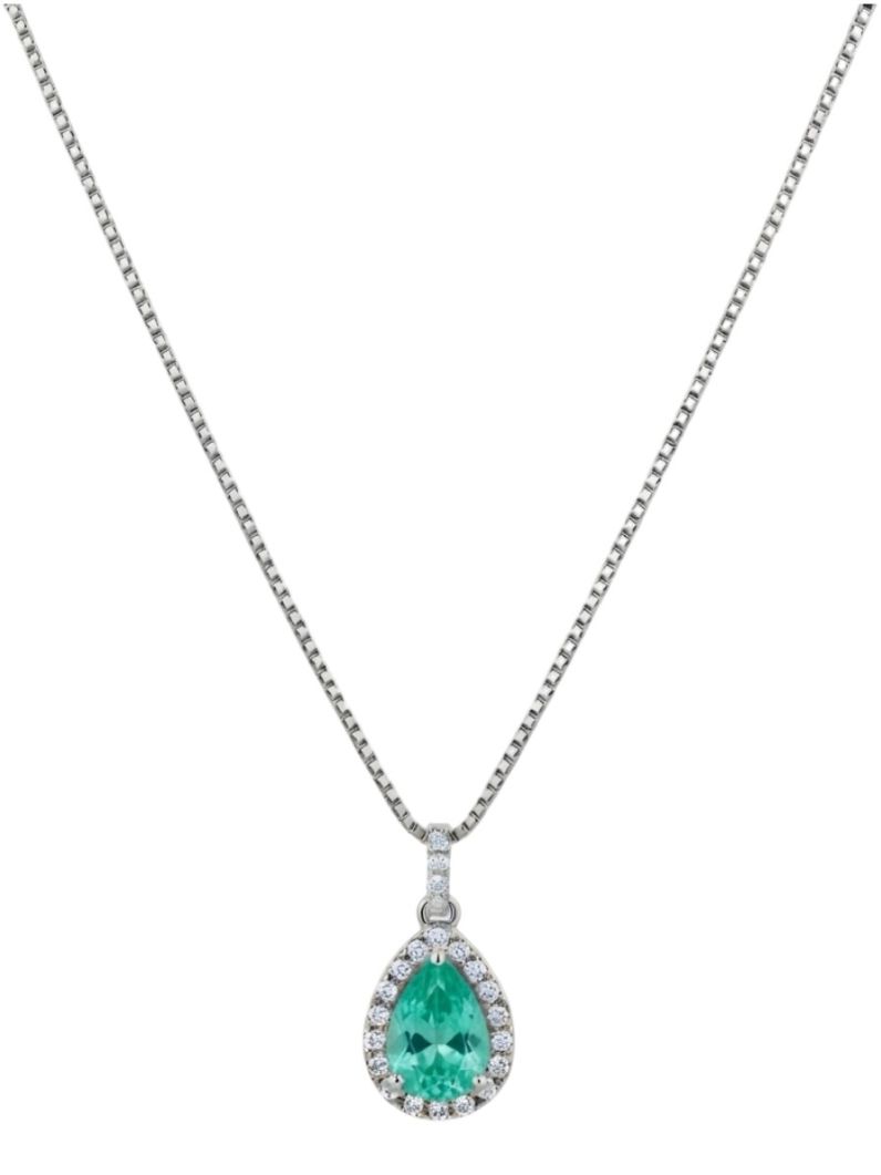 Colar Folheado a Ouro 18k e Prata Design Gota de Cristal