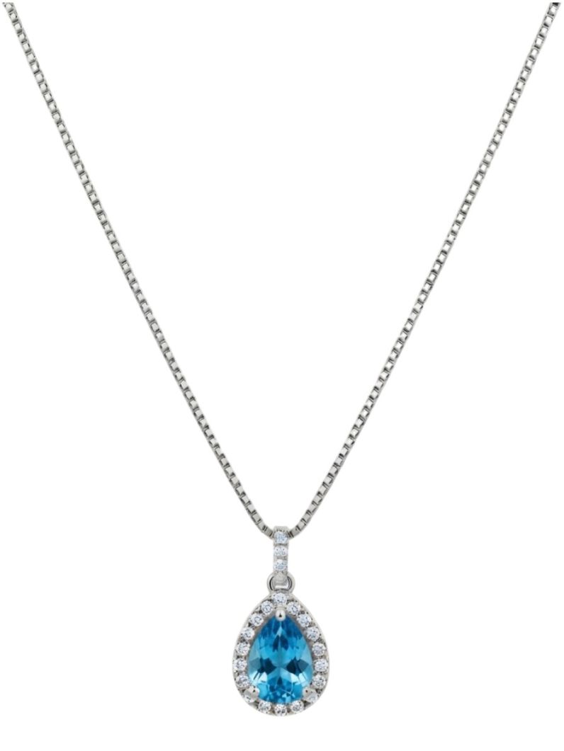 Colar Folheado a Ouro 18k e Prata Design Gota de Cristal