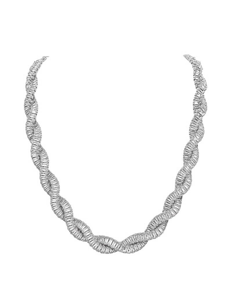 Colar Folheado a Ouro 18k e Prata Design Navetes Cruzados