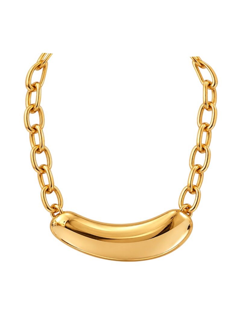 Colar Folheado a Ouro 18k e Prata Design Organico Liso