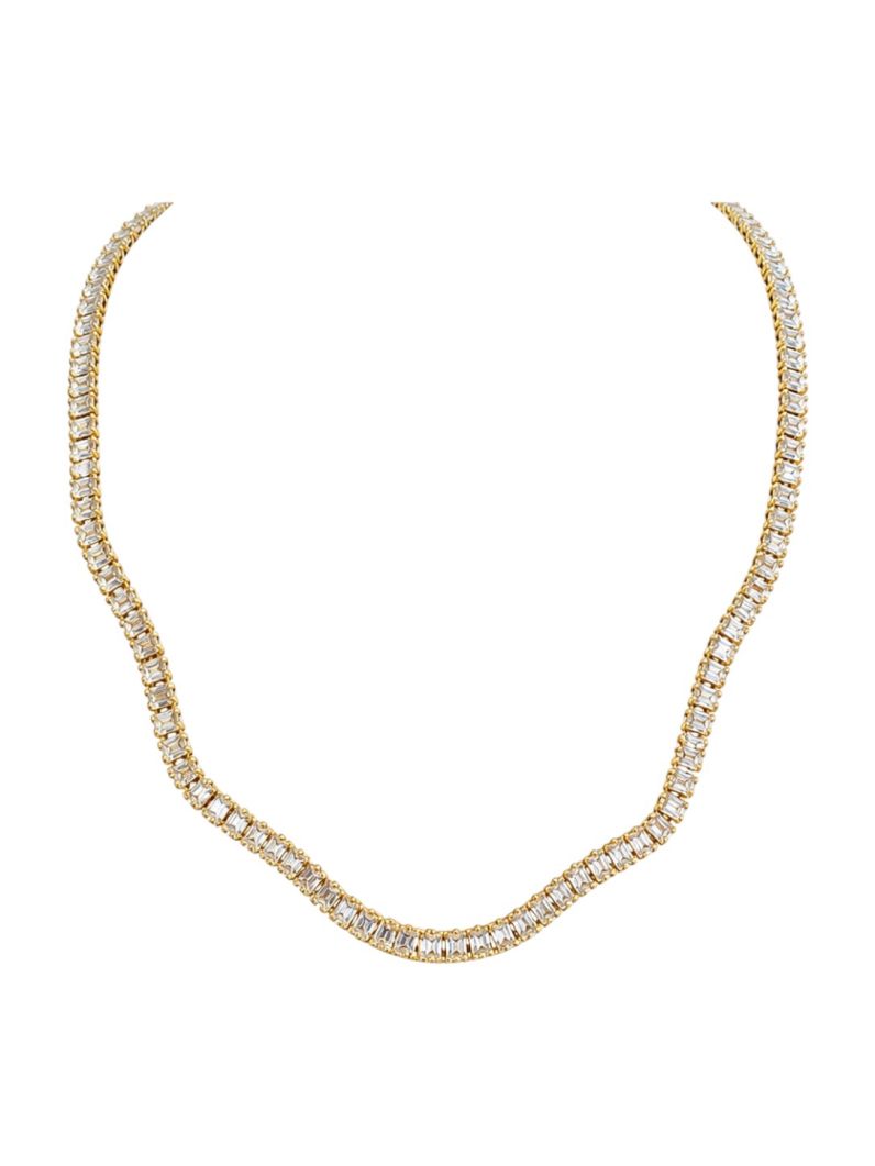 Colar Folheado a Ouro 18k e Prata Design Trabalhado em Navetes