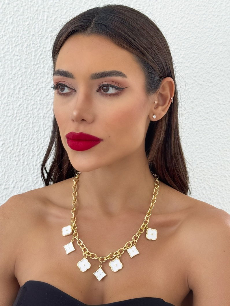 Colar Folheado a Ouro 18k e Prata Elos Com Inspiração Vg resinado