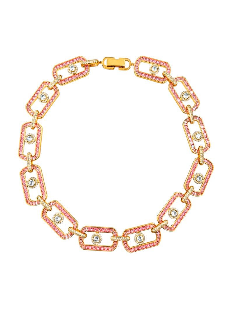 Colar Folheado a Ouro 18k e Prata Elos Cravejados