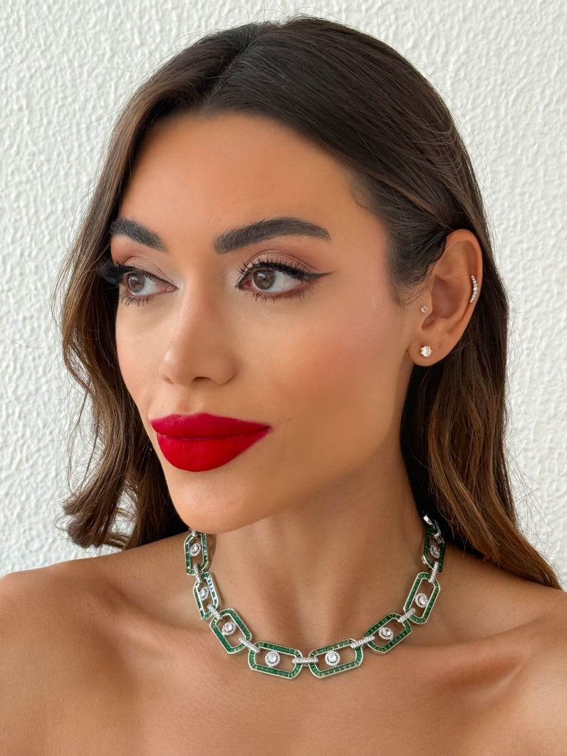 Colar Folheado a Ouro 18k e Prata Elos Cravejados