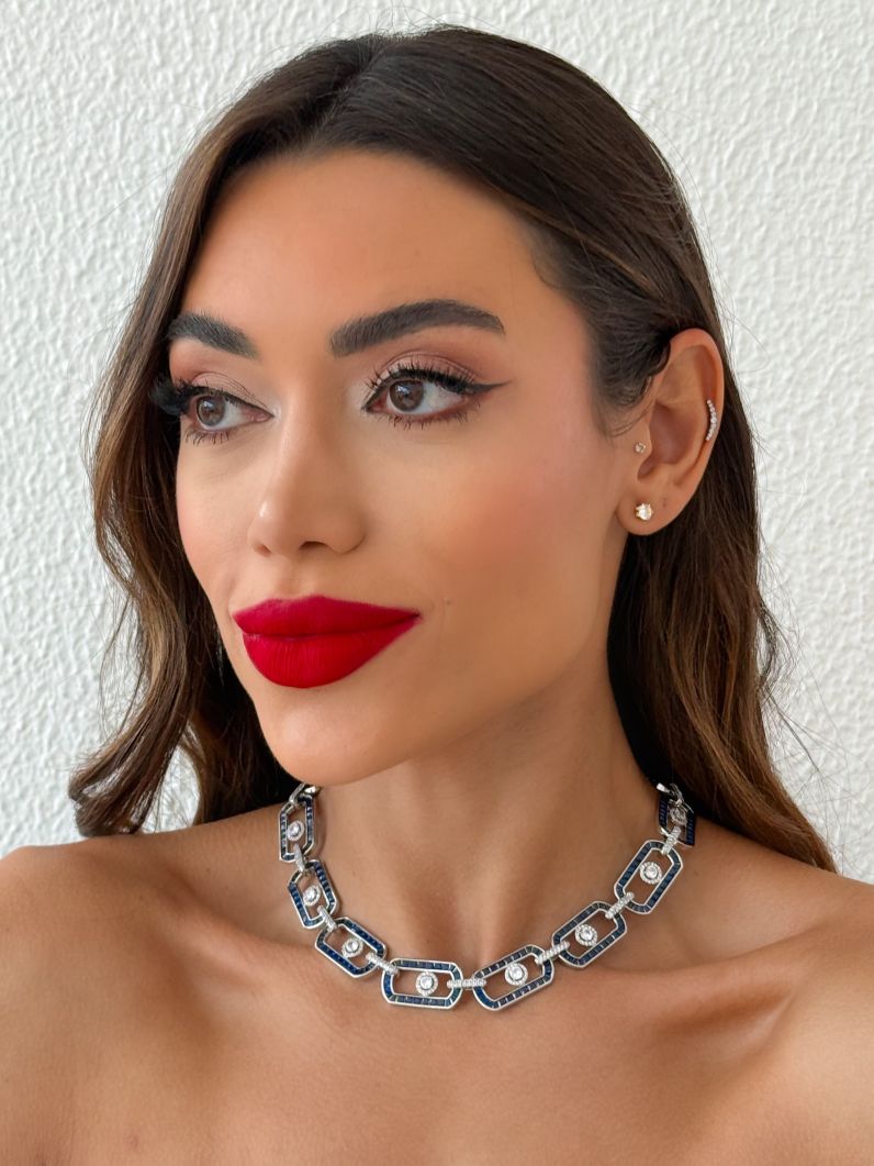 Colar Folheado a Ouro 18k e Prata Elos Cravejados
