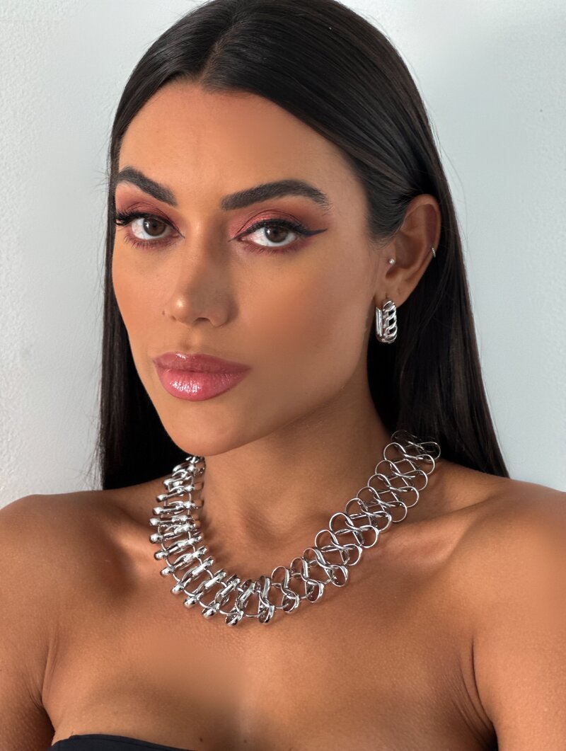 Colar Folheado a Ouro 18k e Prata Elos Design Infinito