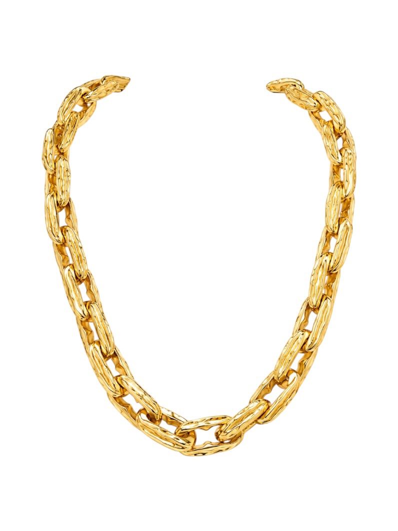 Colar Folheado a Ouro 18k e Prata Elos Martelados