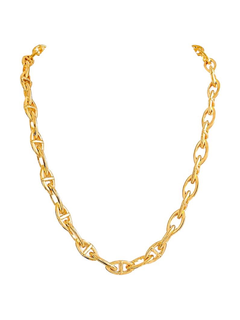 Colar Folheado a Ouro 18k e Prata Elos Modernos Lisos
