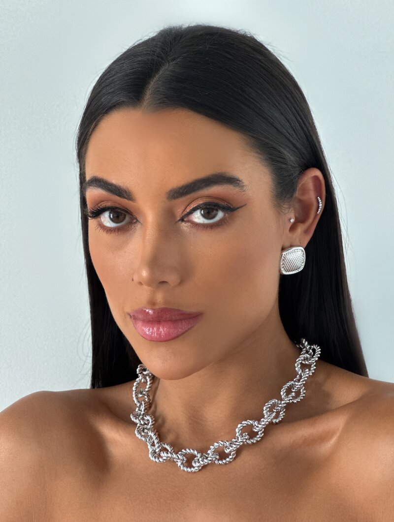 Colar Folheado a Ouro 18k e Prata Elos Texturizados