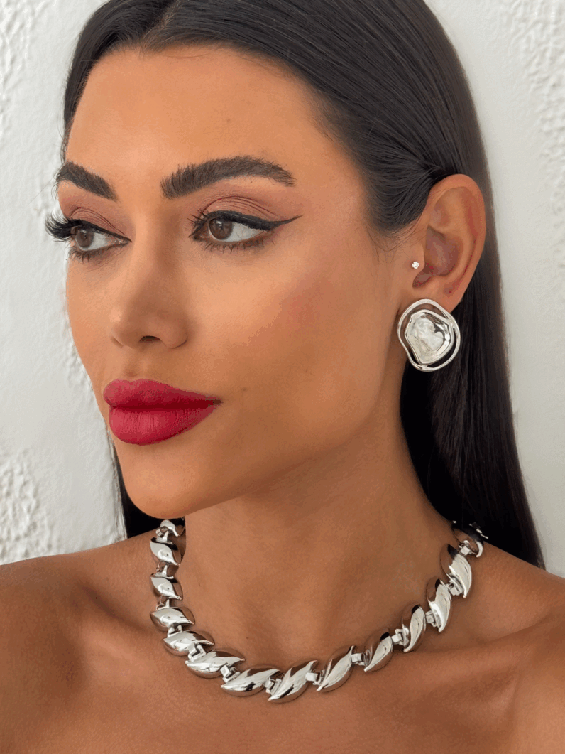 Colar Folheado a Prata Gota Orgânica