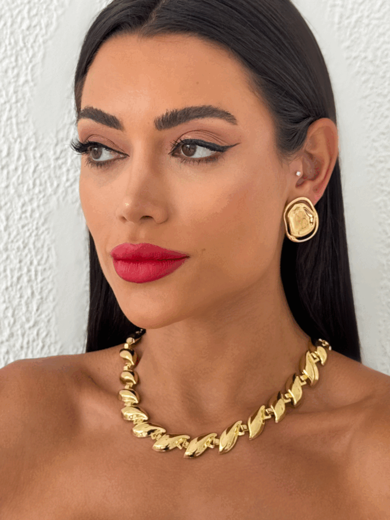 Colar Folheado a Prata Gota Orgânica