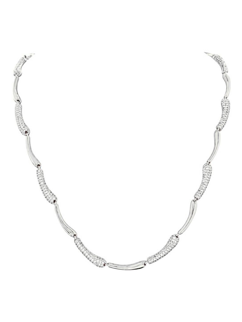 Colar Folheado a Ouro 18k e Prata Gotas Cravejadas e Lisas
