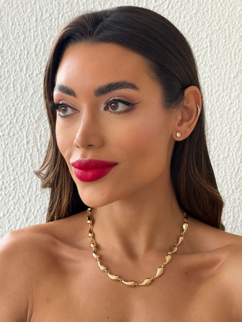 Colar Folheado a Ouro 18k e Prata Gotas Lisas