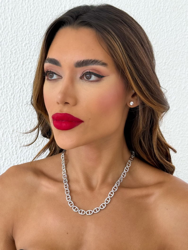 Colar Folheado a Ouro 18k e Prata Inspiração Grandes Marcas Liso e Cravejado P