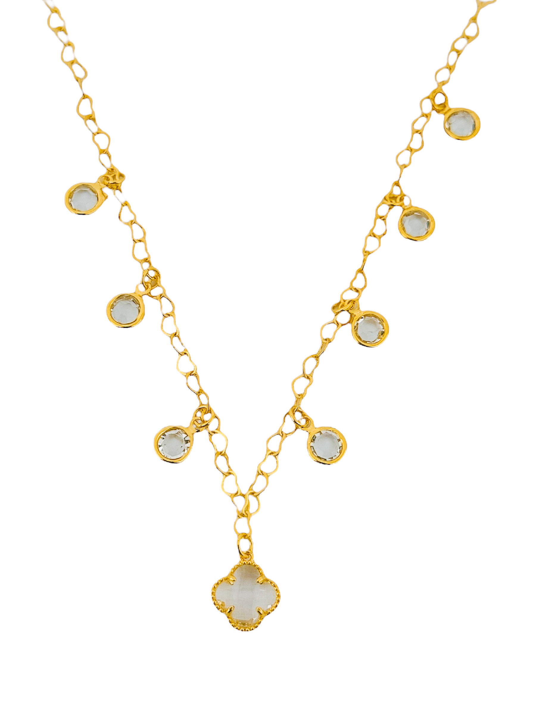 Colar Folheado a ouro 18k e Prata Inspiração Vg. Cristal