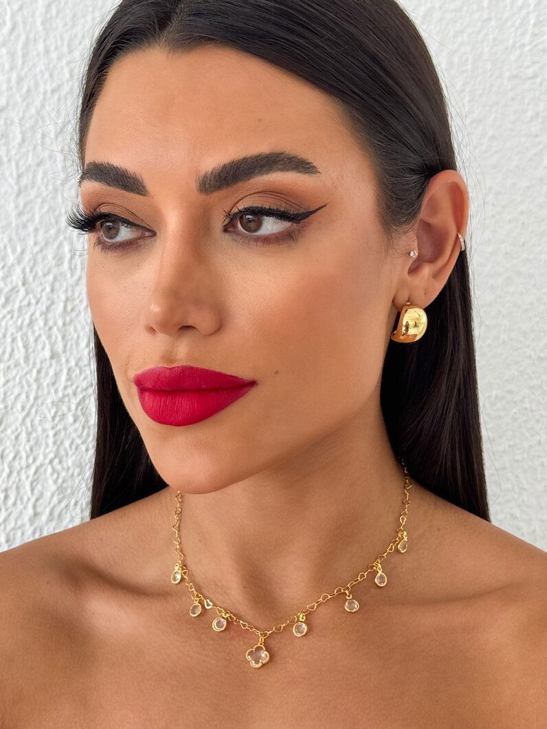 Colar Folheado a ouro 18k e Prata Inspiração Vg. Cristal