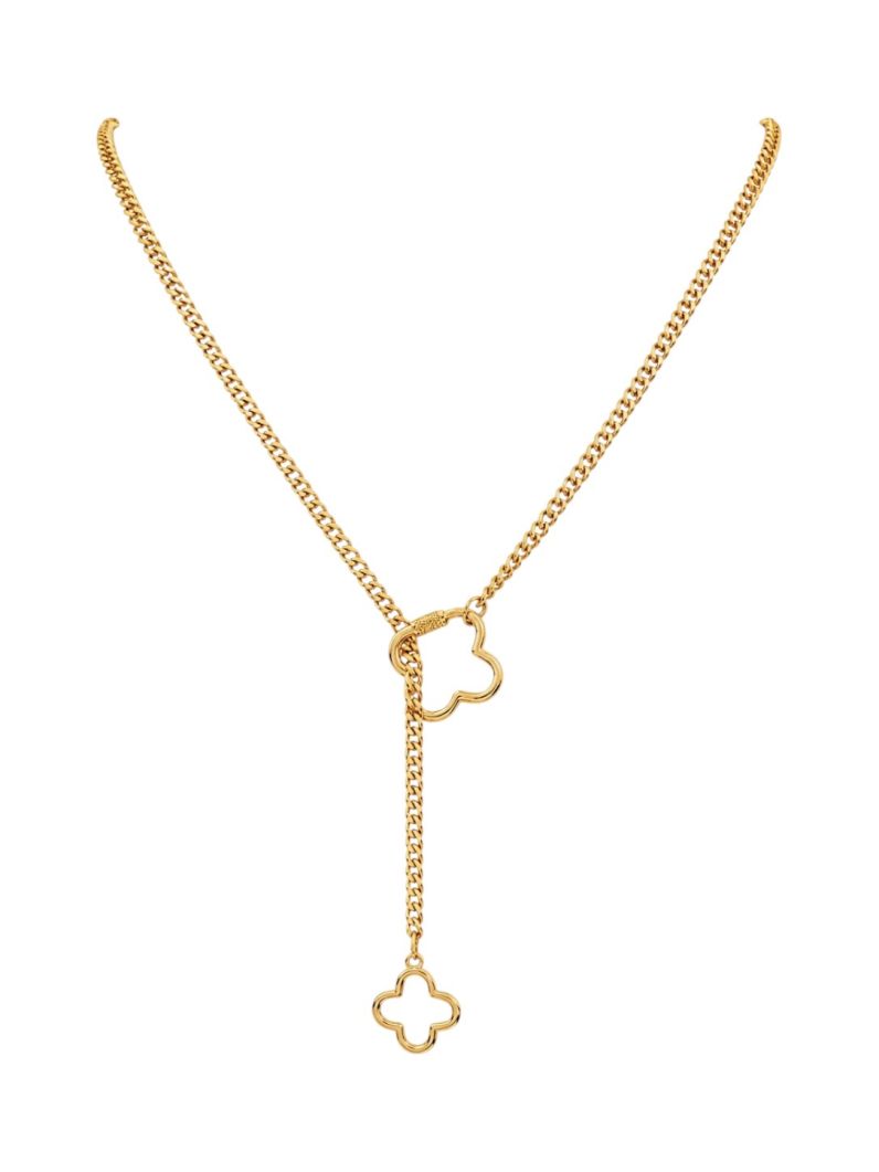 Colar Folheado a Ouro 18k e Prata Longo Elo Grumet Inspiração Vg Vazado