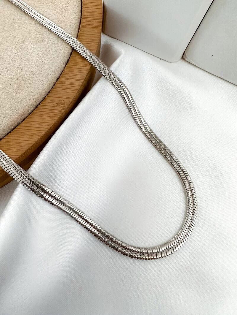 Colar Folheado a Ouro 18k e Prata Malha Dupla