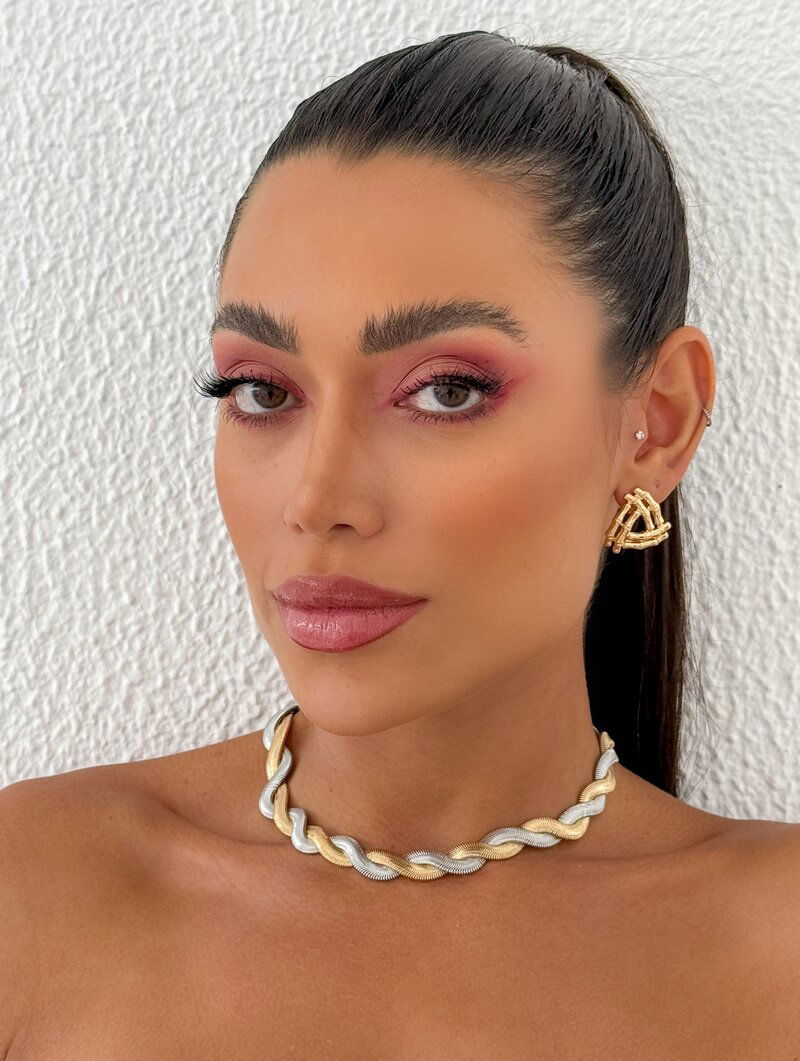 Colar Folheado a Ouro 18k e Prata Malha Trançada