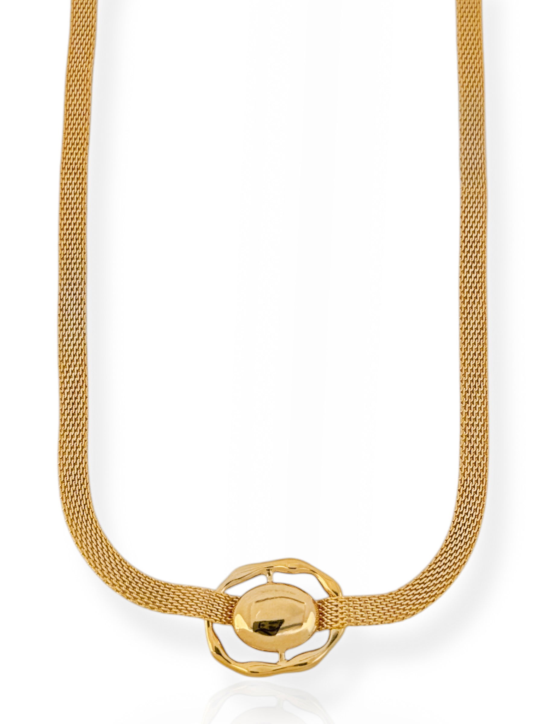 Colar Folheado a Ouro 18k e Prata Manta Com Circulo Orgânico