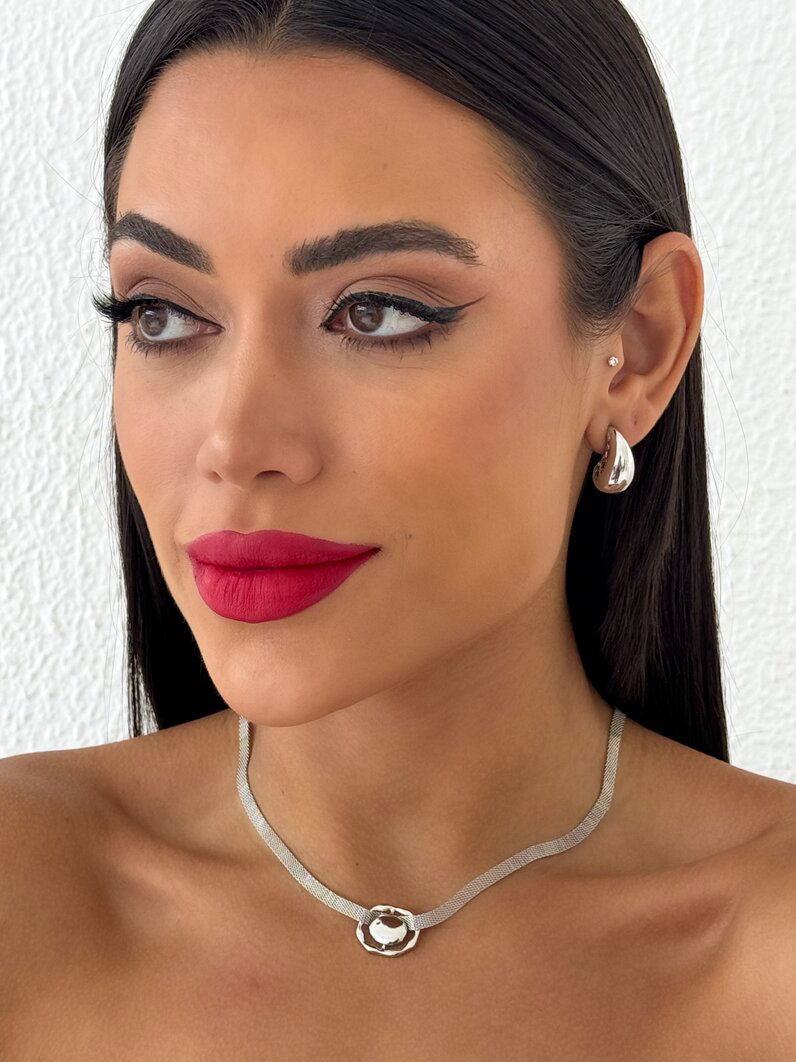 Colar Folheado a Ouro 18k e Prata Manta Com Circulo Orgânico