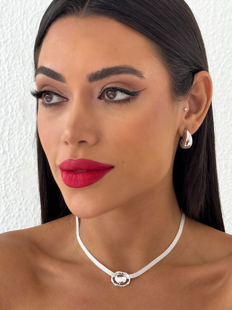 Colar Folheado a Ouro 18k e Prata Manta Com Circulo Orgânico