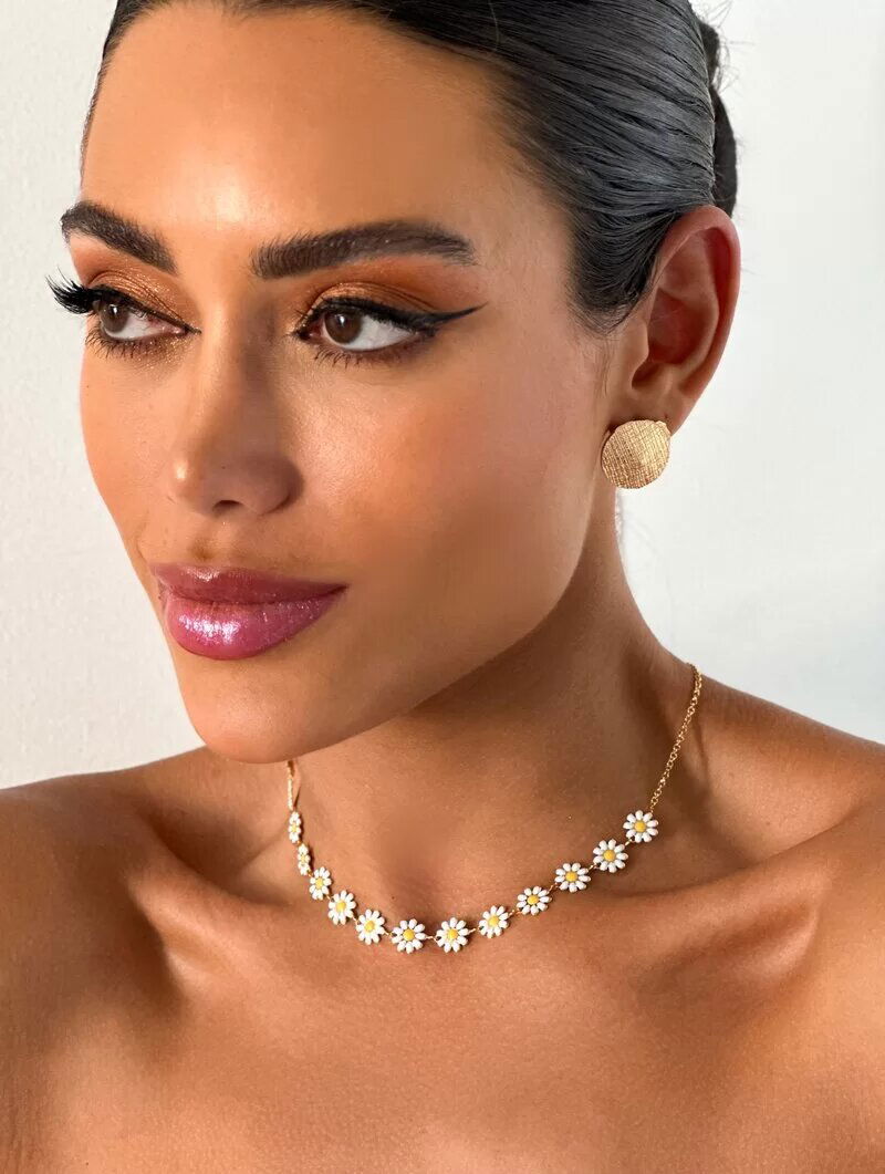 Colar Folheado a Ouro 18k e Prata Margaridas Minimalistas