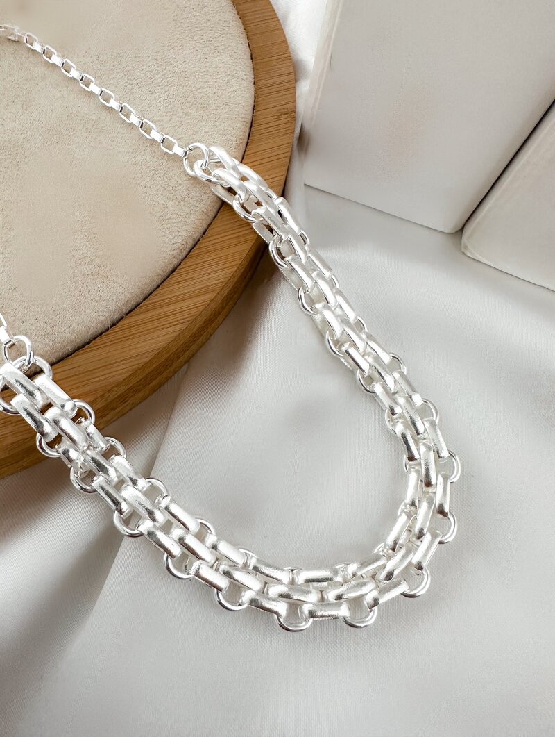 Colar Folheado a Ouro 18k e Prata Maxi Correntaria