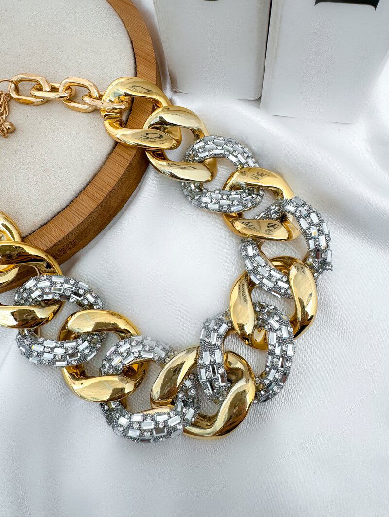 Colar Folheado a Ouro 18k e Prata Maxi Corrente