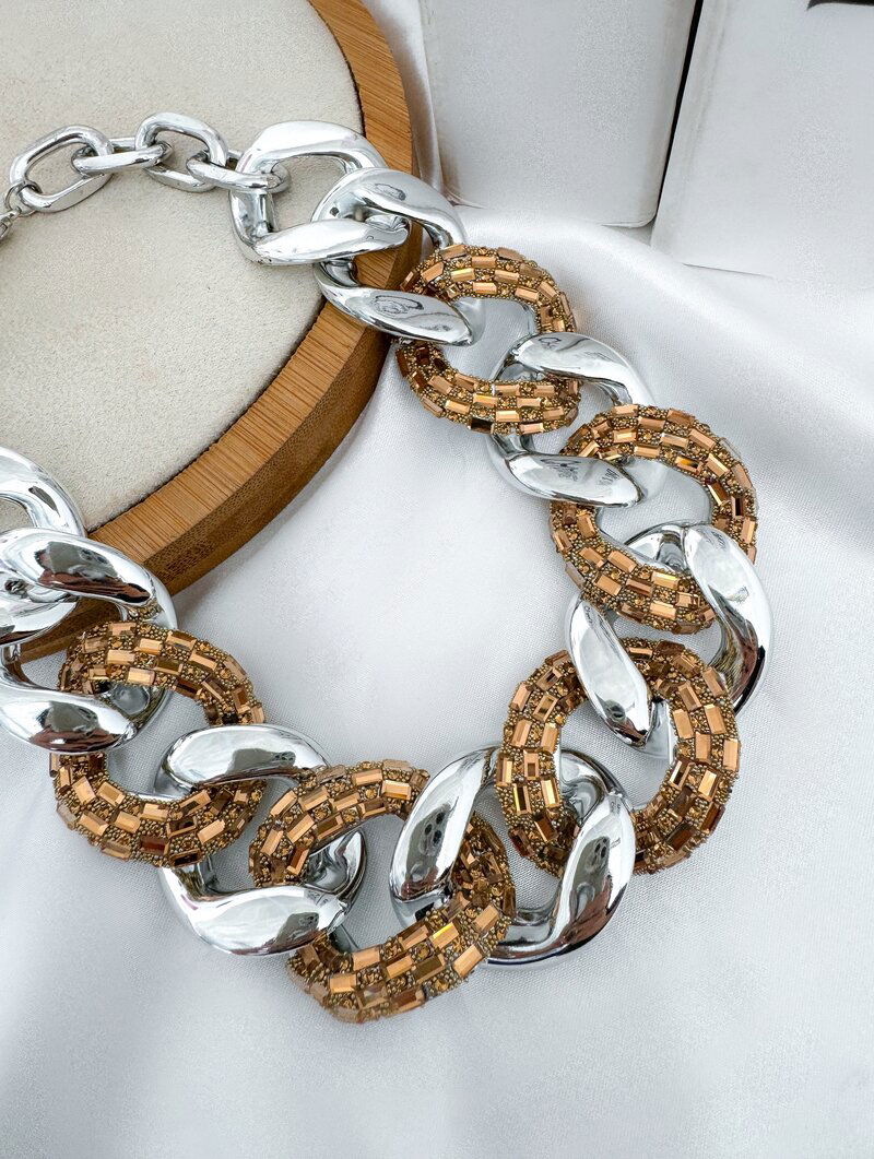 Colar Folheado a Ouro 18k e Prata Maxi Corrente