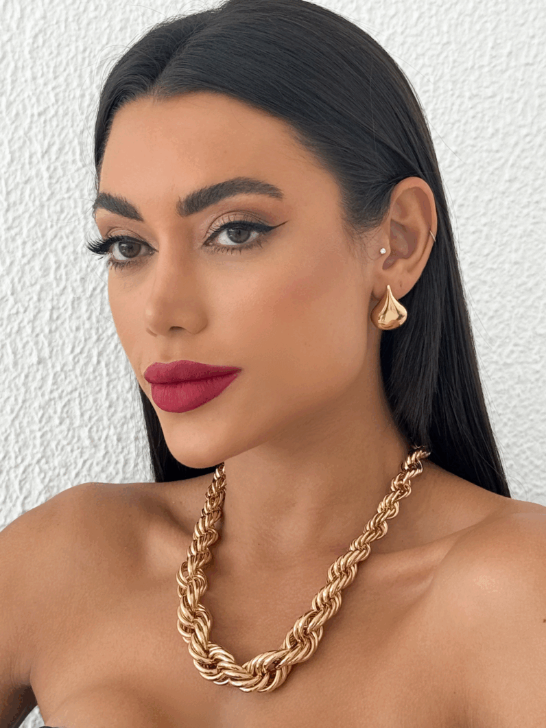 Colar Folheado a Ouro 18k e Prata Maximalista Cordão Baiano