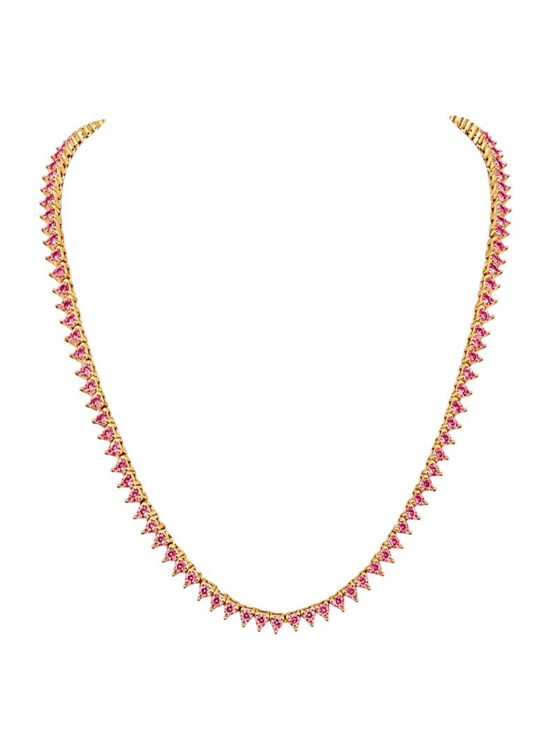 Colar Folheado a Ouro 18k e Prata Mini Corações de Cristais