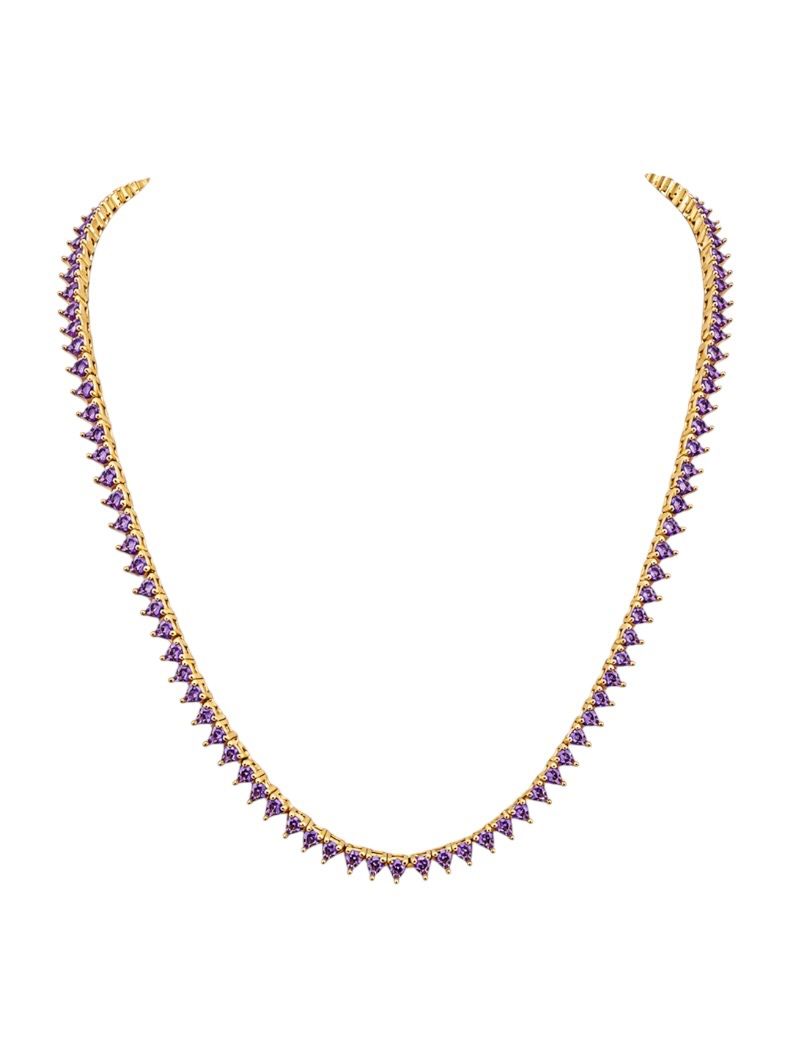 Colar Folheado a Ouro 18k e Prata Mini Corações de Cristais