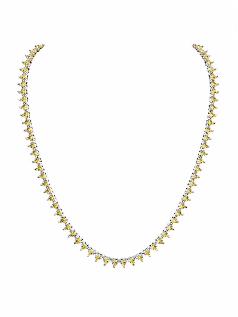 Colar Folheado a Ouro 18k e Prata Mini Corações de Cristais