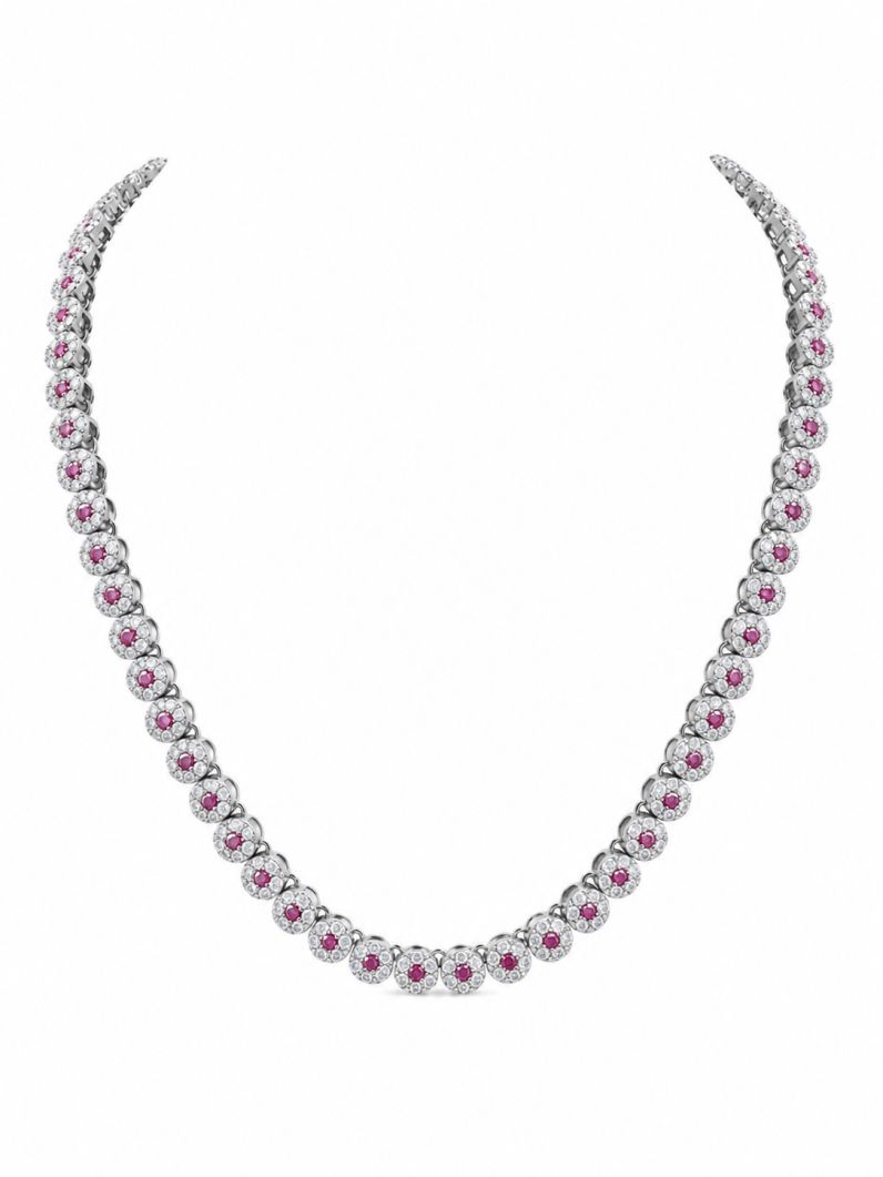 Colar Folheado a Ouro 18k e Prata Mini Flores Cravejadas