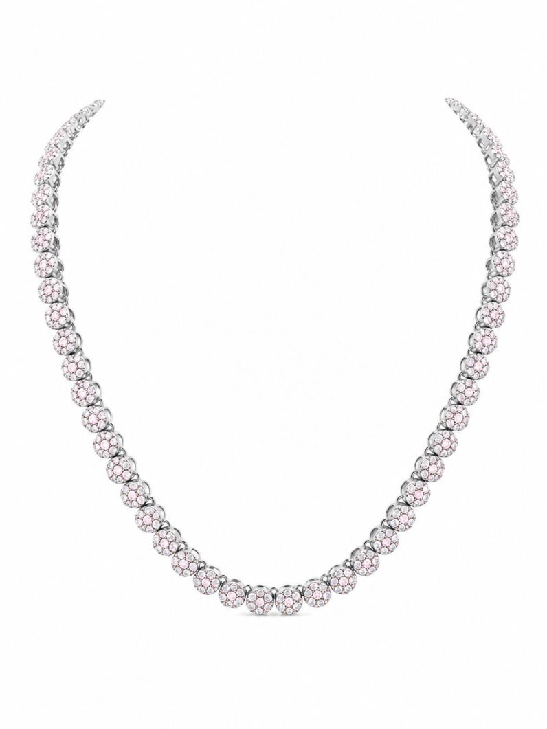 Colar Folheado a Ouro 18k e Prata Mini Flores Cravejadas